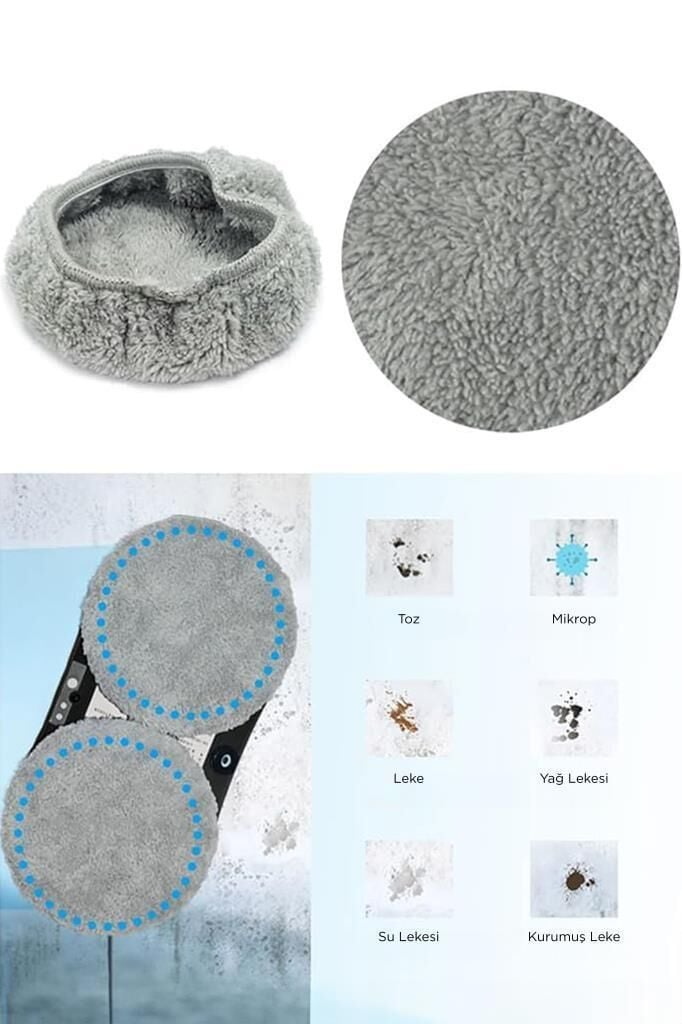 Cam Silme Temizleme Robotu Bezi 5 li Set (10 Adet) Mikro Fiber Yedek Bez