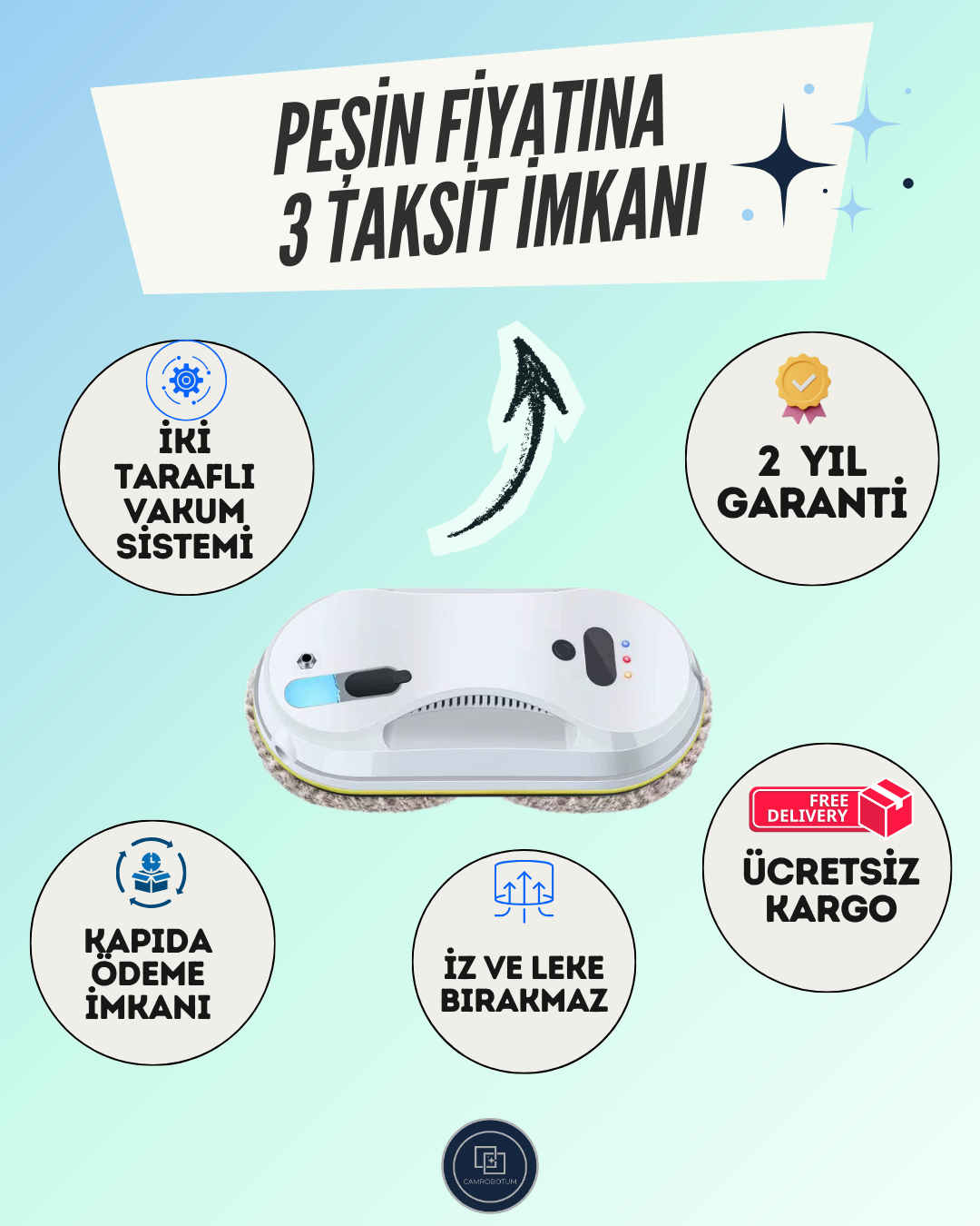 Camrobotum - Akıllı Vakumlu Cam Silme Robotu