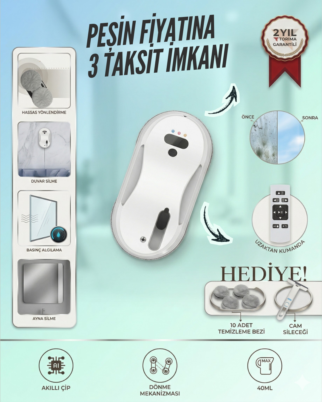 Camrobotum - Akıllı Vakumlu Cam Silme Robotu