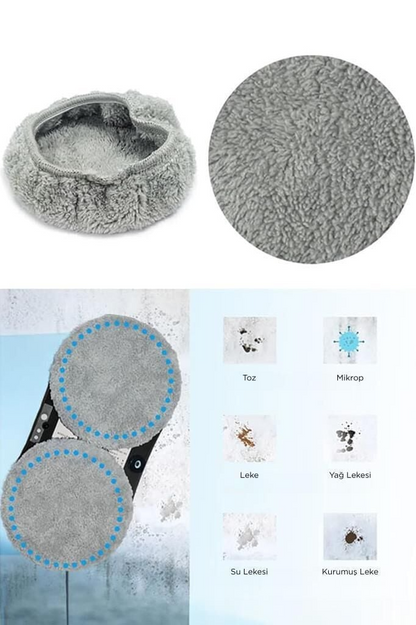 Cam Silme Temizleme Robotu Bezi 5 li Set (10 Adet) Mikro Fiber Yedek Bez